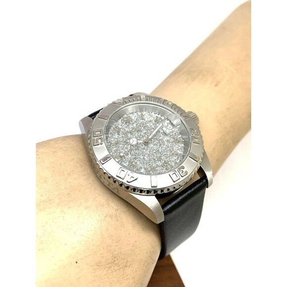 Invicta Women's Watch 22706 Angel Quartz Silver Dial Black Leather Band 40mm - Picture 5 of 14